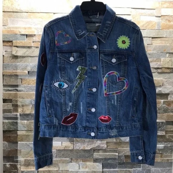 Bagatelle Embellished Oversized Denim Jacket - Picture 4 of 11
